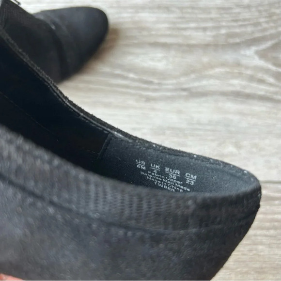 Naturalizer Timber Black Faux Suede Heeled Bootie Boots - Picture 11 of 14